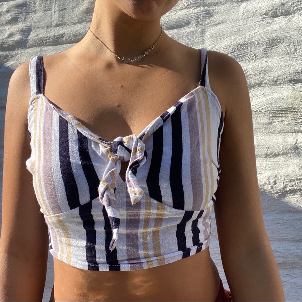 Fun striped Hollister summer crop top